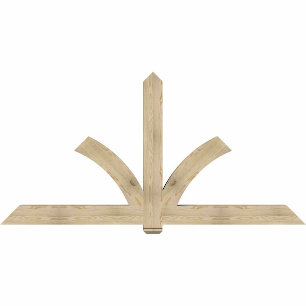 Ekena Millwork Redmond Rough Sawn Timber Gable Bracket, Douglas Fir, 96"W x 48"H x 6"D x 6"F, 12/12 Pitch GBW096X48X0606RED00RDF - main